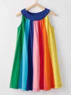 Hanna Andersson Rainbow Stripe Tank Dress - size 5/110